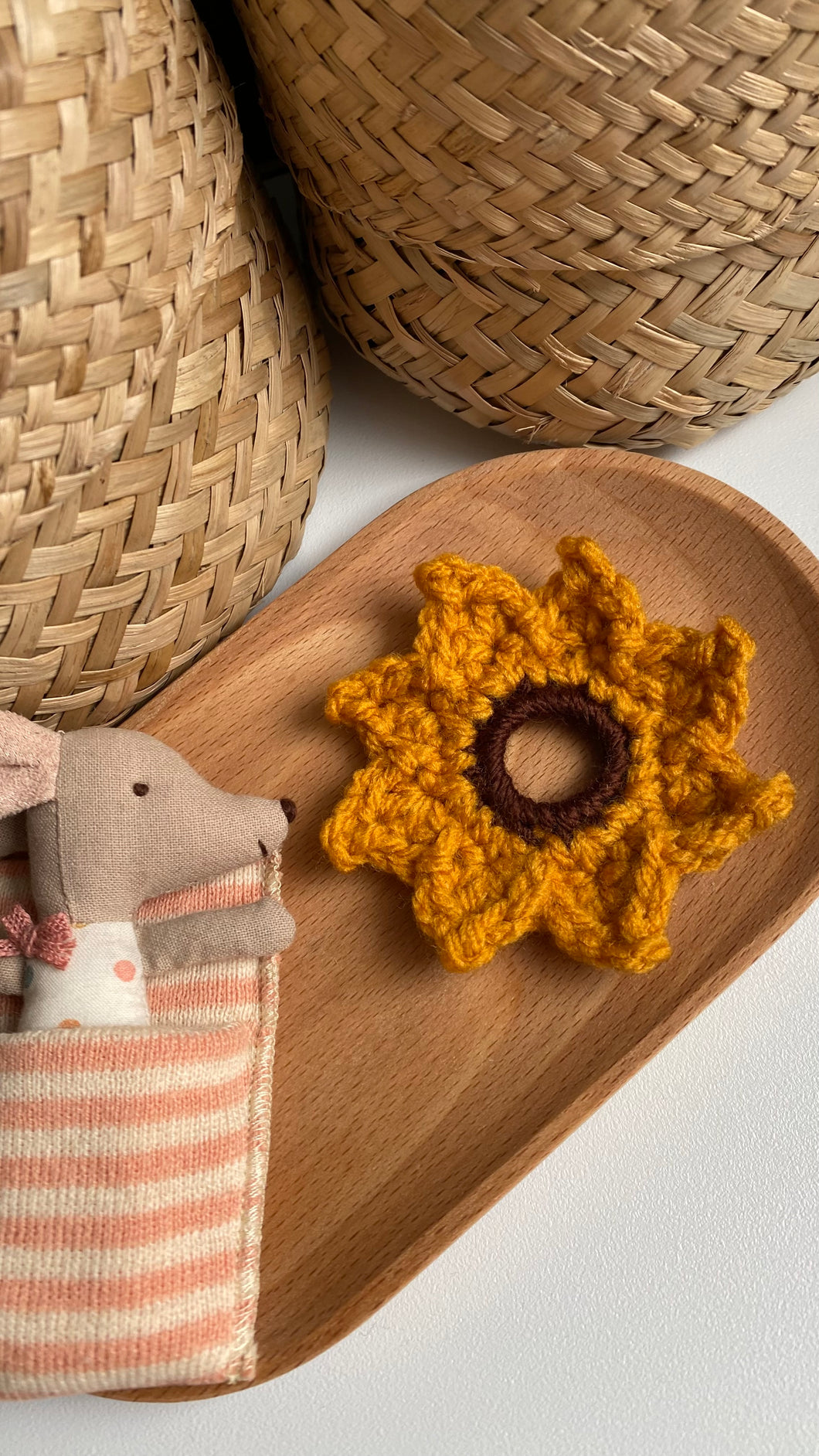 Mini Sunflower Scrunchie