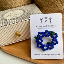Load image into Gallery viewer, Forget Me Not Floral Wreath Brooch
