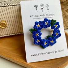 Load image into Gallery viewer, Forget Me Not Floral Wreath Brooch
