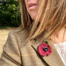 Load image into Gallery viewer, Tweed Poppy Brooch
